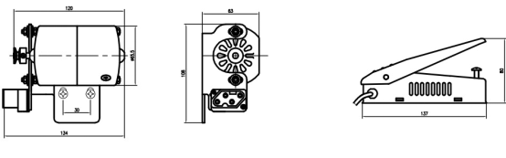 HF1系列缝纫机电机外形尺寸图